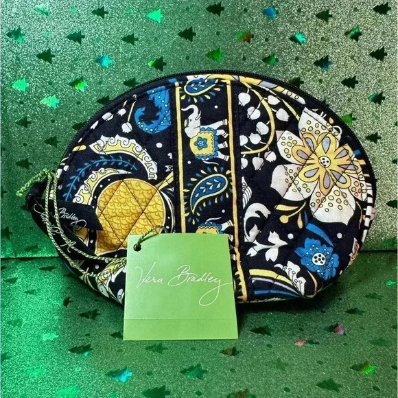 Vera Bradley Mirror Cosmetic in Ellie Blue 2012 Elephant Pattern NWT - Picture 6 of 6